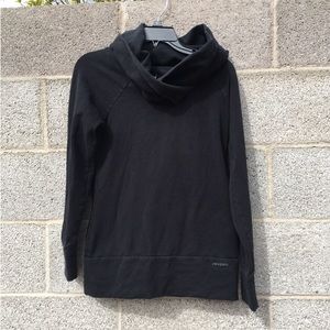 Patagonia Women’s Small Black Organic Cotton Sweatshirt, Funnel Neck Hooded